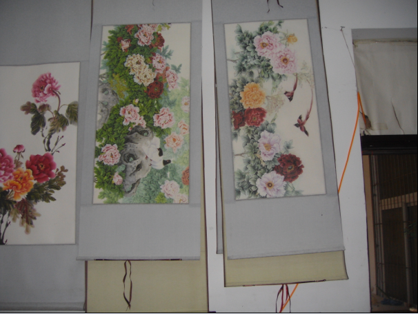 书画清明上河图字画装裱培训工笔牡丹作品